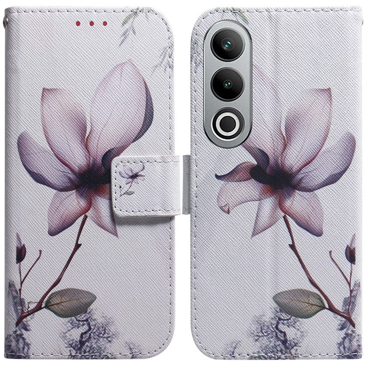 For OnePlus Nord CE4 5G Case PU Leather Pattern Card / Cash Slots Phone Cover - Pink Flower