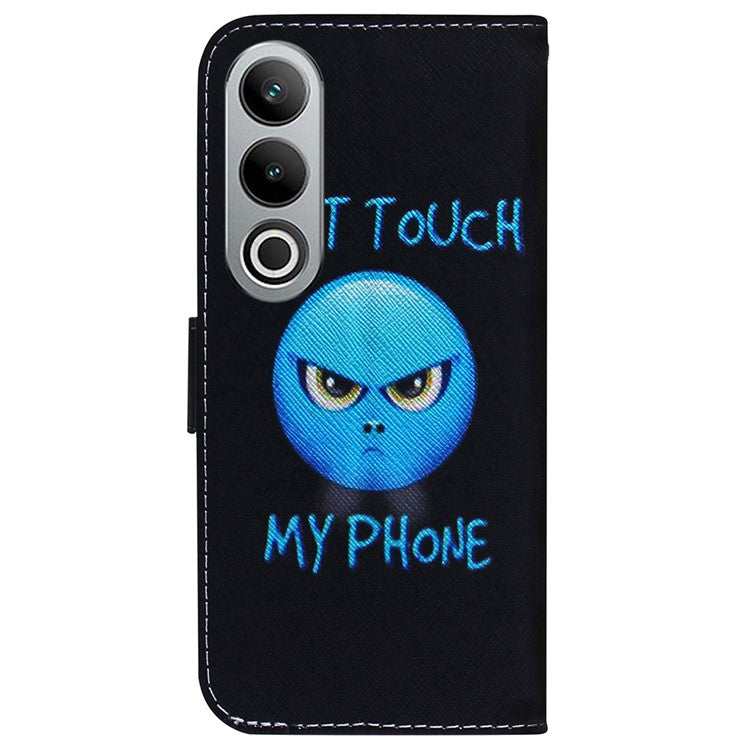 For OnePlus Nord CE4 5G Case PU Leather Pattern Card / Cash Slots Phone Cover - Don't Touch My Phone