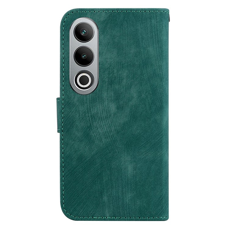 For OnePlus Nord CE4 5G Case Cute Tiger Pattern Phone Leather Cover with Strap - Green