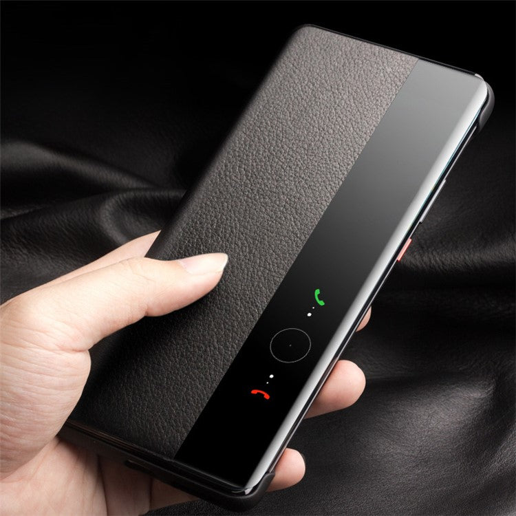 QIALINO For Huawei Pura 70 Ultra Case View Window Flip Genuine Cow Leather Slim Phone Cover