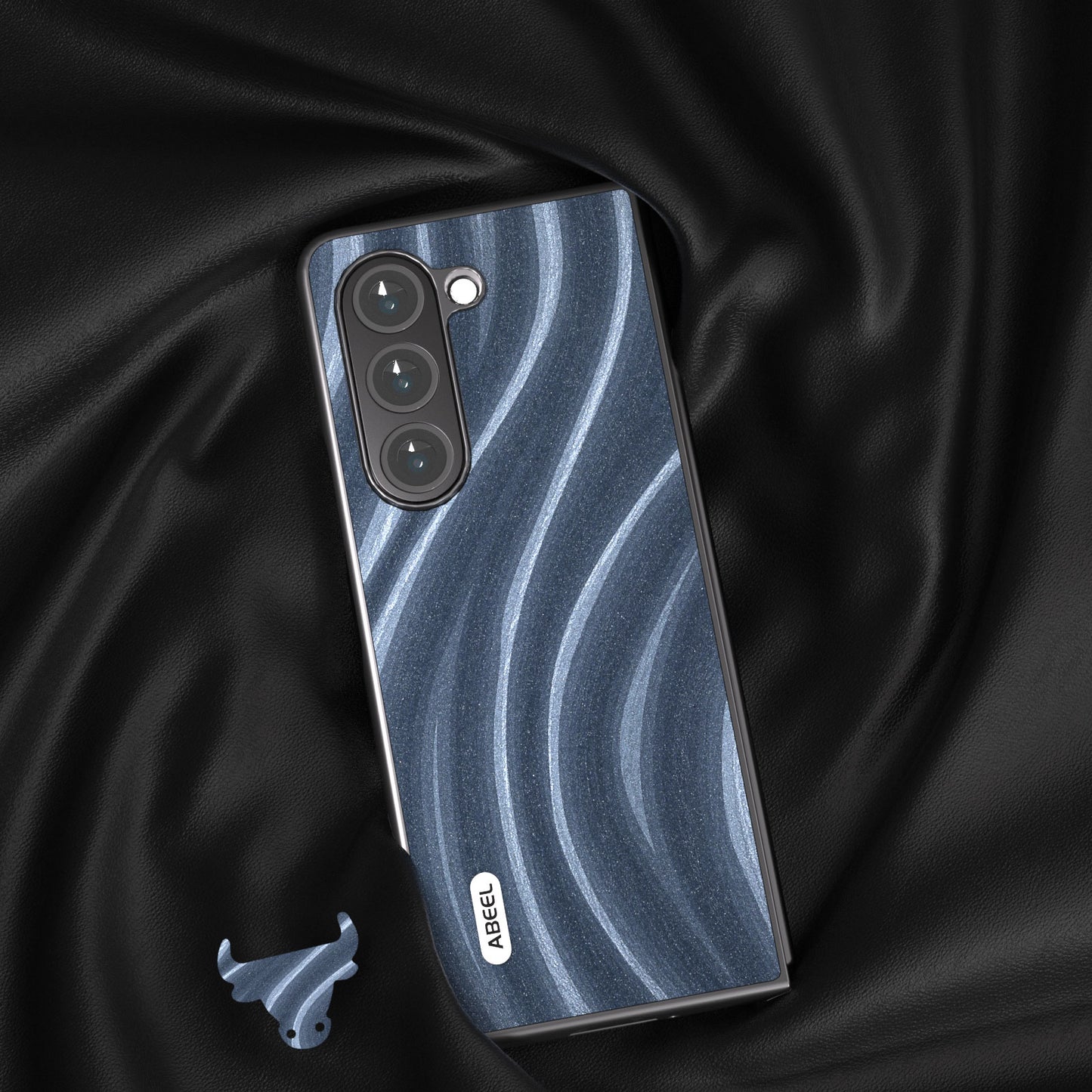 ABEEL Milky Way Series For Samsung Galaxy Z Fold6 5G Case PU Leather Coated Hard PC Phone Cover - Blue