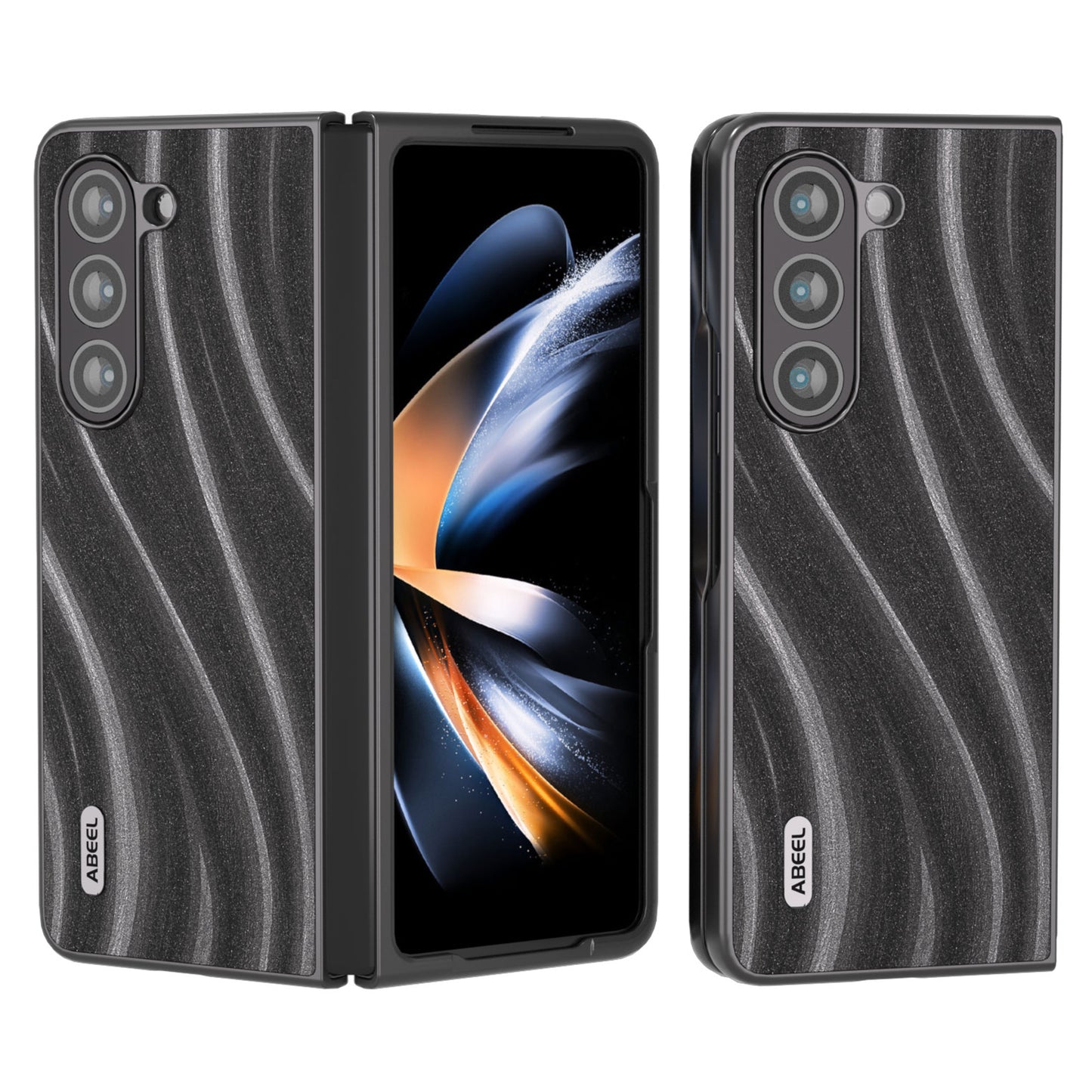 ABEEL Milky Way Series For Samsung Galaxy Z Fold6 5G Case PU Leather Coated Hard PC Phone Cover - Grey