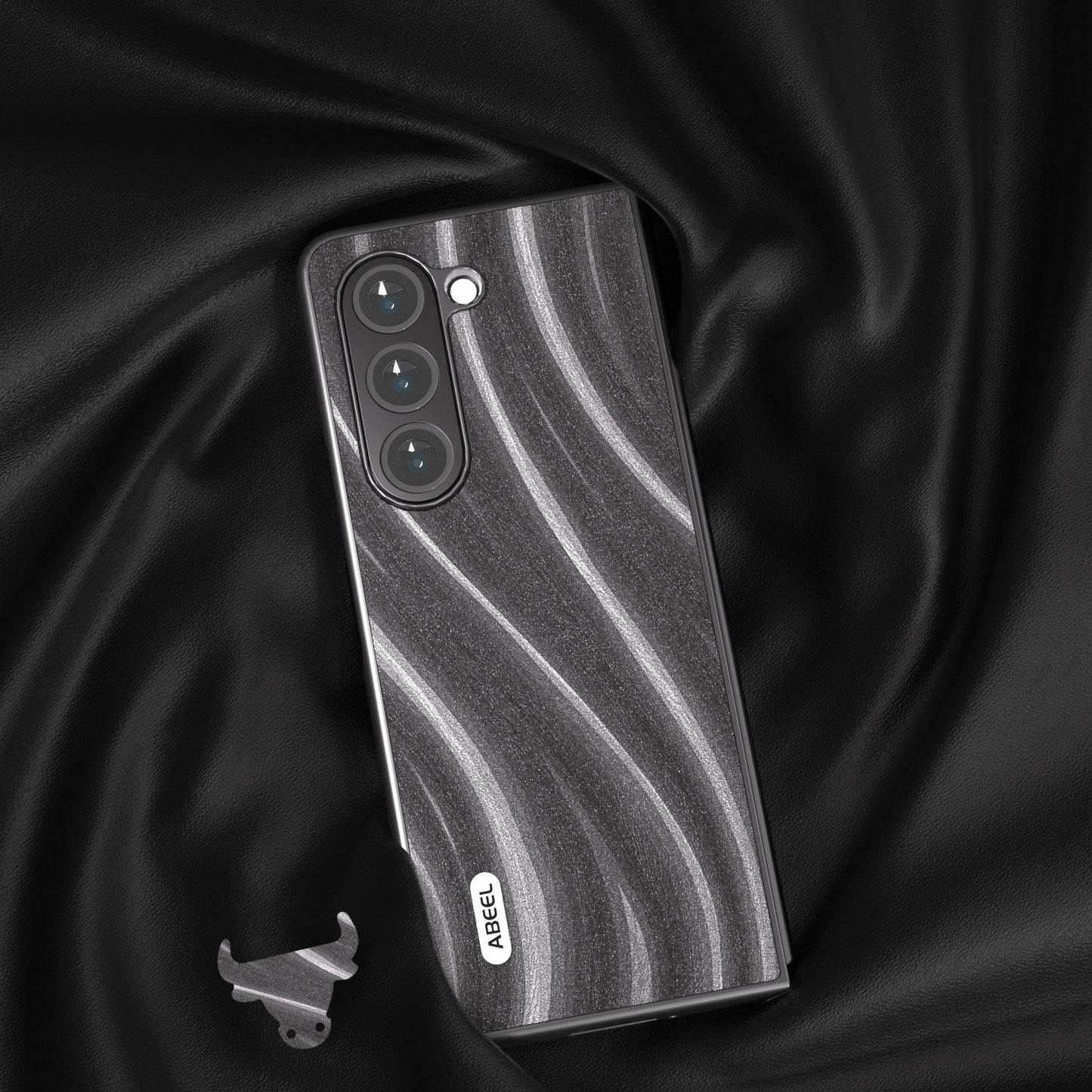 ABEEL Milky Way Series For Samsung Galaxy Z Fold6 5G Case PU Leather Coated Hard PC Phone Cover - Grey