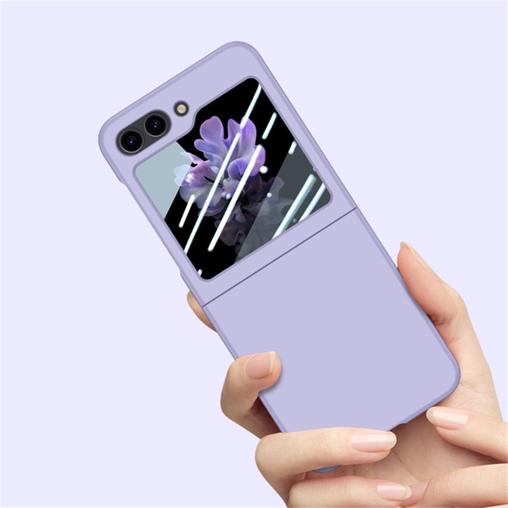 For Samsung Galaxy Z Flip7 FE 5G / Z Flip6 5G Case Large Window Hard PC Phone Cover with Small Screen Film - Purple