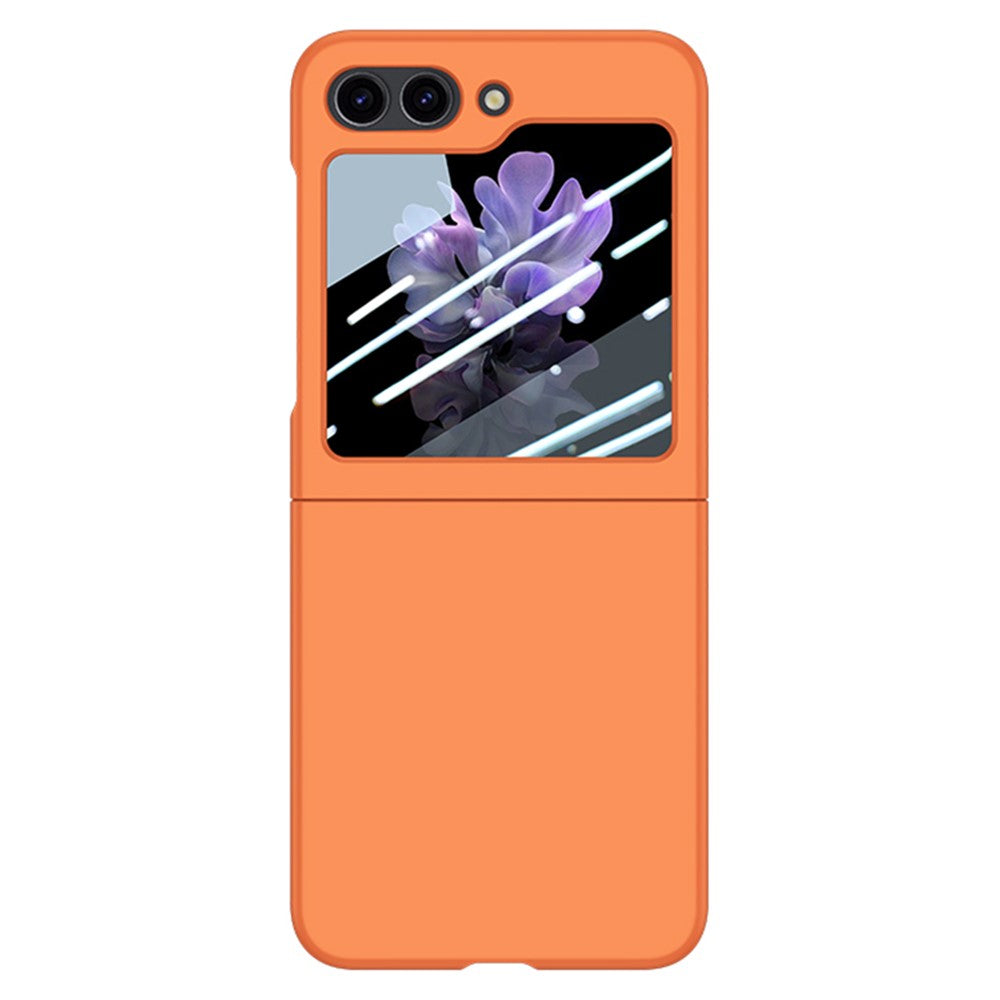 For Samsung Galaxy Z Flip7 FE 5G / Z Flip6 5G Case Large Window Hard PC Phone Cover with Small Screen Film - Orange