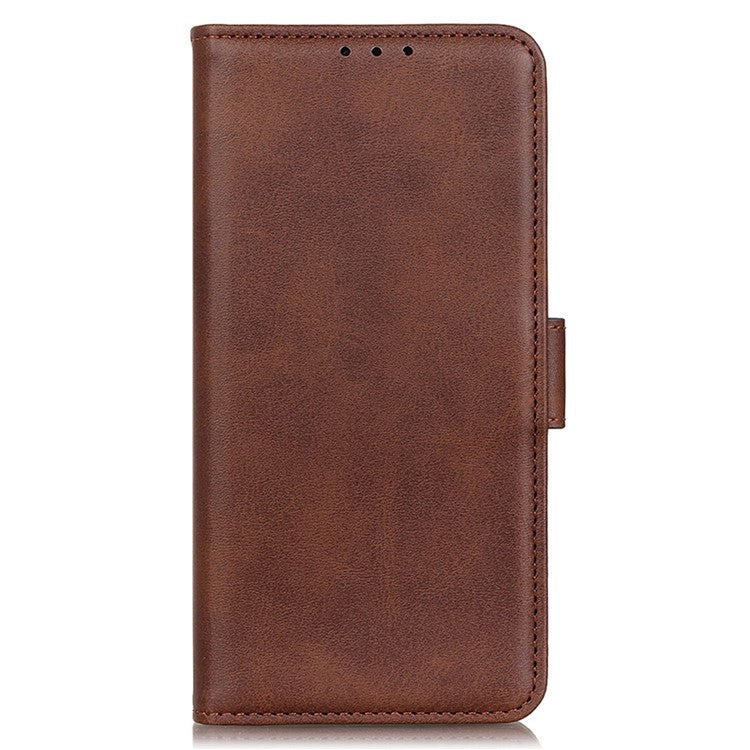 For iPhone 16 Case PU Leather Side-Magnetic Stand Card Slots Phone Cover - Brown