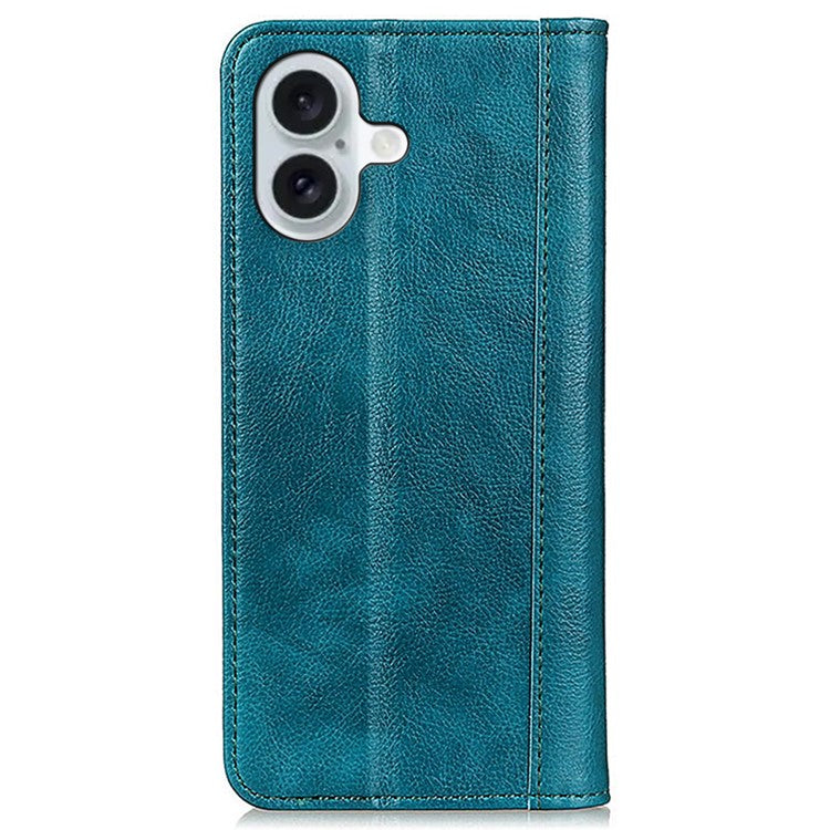 For iPhone 16 Wallet Cases Split Leather Flip Phone Cover Mobile Accessories Wholesale - Green