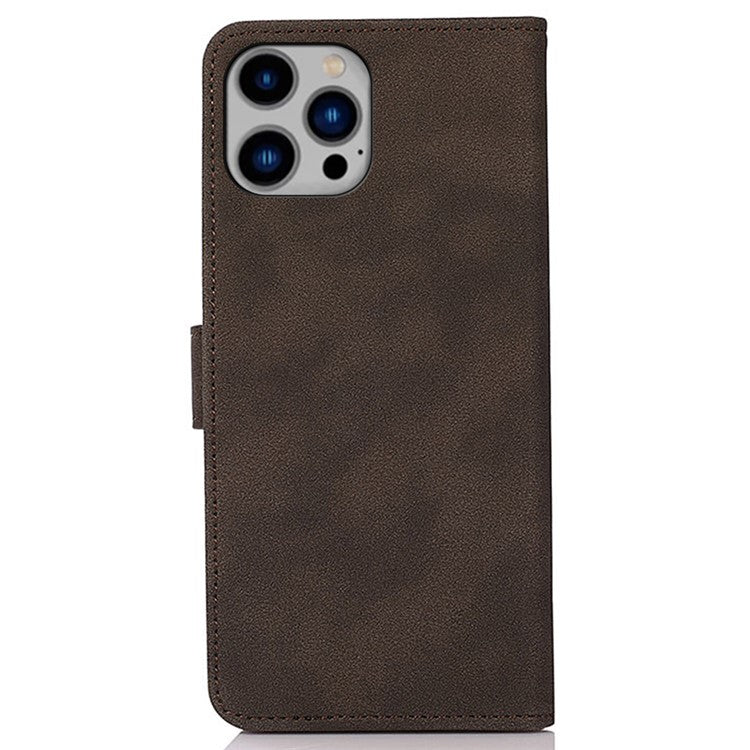 KHAZNEH For iPhone 16 Pro Magnetic Case Texture Leather Soft Touch Mobile Phone Cover - Brown