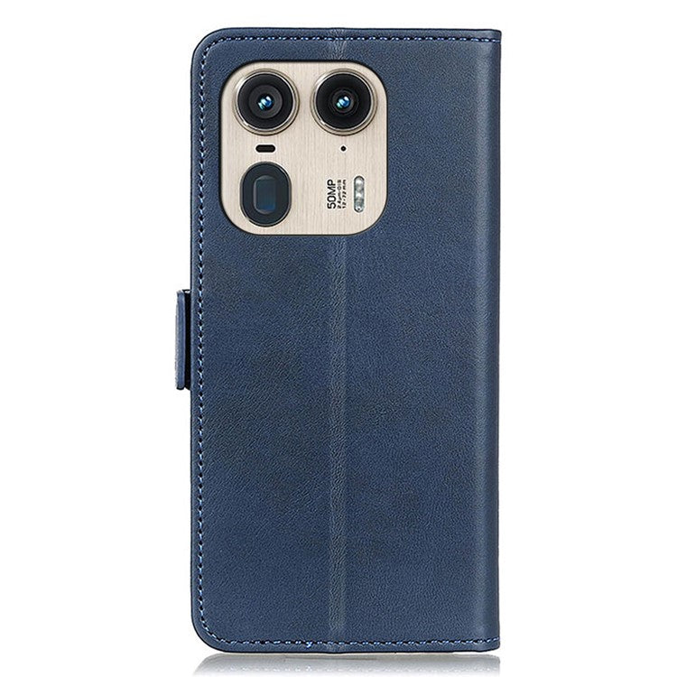 For Motorola Edge 50 Ultra 5G / Moto X50 Ultra 5G Case Anti-Scratch Leather Wallet Phone Cover - Blue