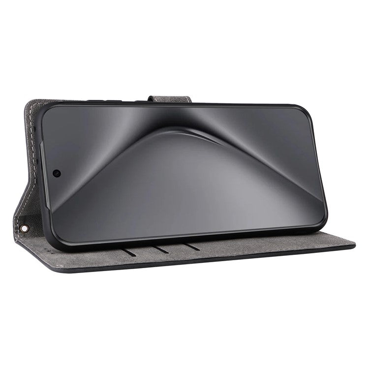 For Huawei Pura 70 Ultra Case with Hand Strap RFID Blocking Wallet Leather Cover - Black