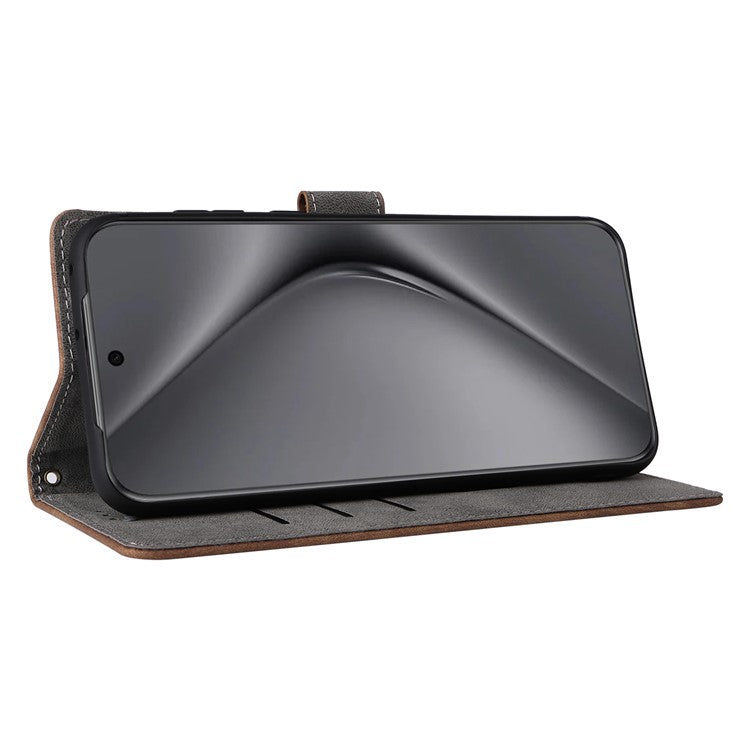 For Huawei Pura 70 Ultra Case with Hand Strap RFID Blocking Wallet Leather Cover - Brown