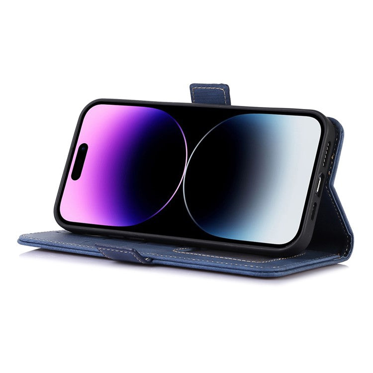 ABEEL For iPhone 16 Pro Wallet Case Stand Retro PU Leather Phone Cover - Blue