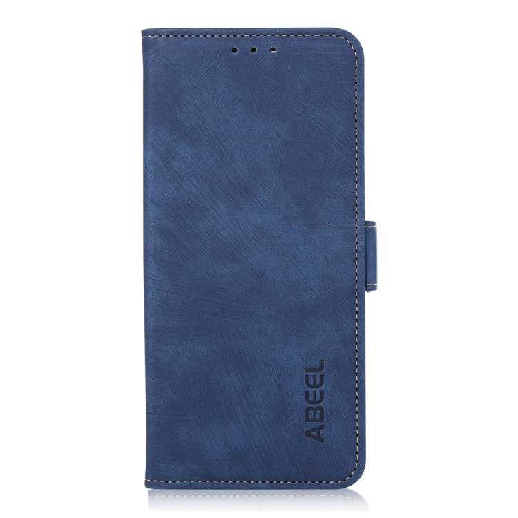 ABEEL For iPhone 16 Case PU Leather Card Slots Stand Retro Phone Cover - Blue