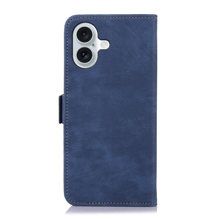 ABEEL For iPhone 16 Case PU Leather Card Slots Stand Retro Phone Cover - Blue