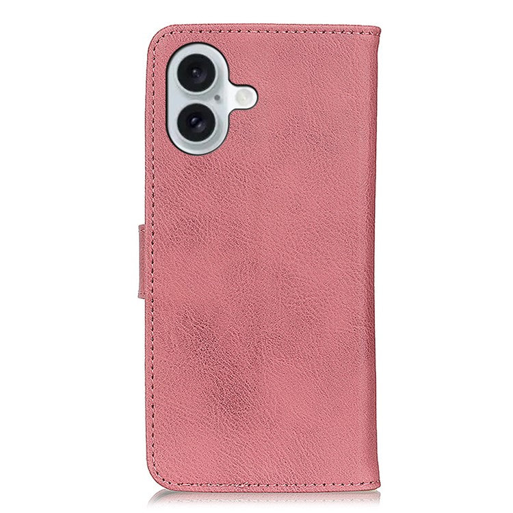KHAZNEH For iPhone 16 Plus Case Flip Wallet Leather Phone Cover - Pink