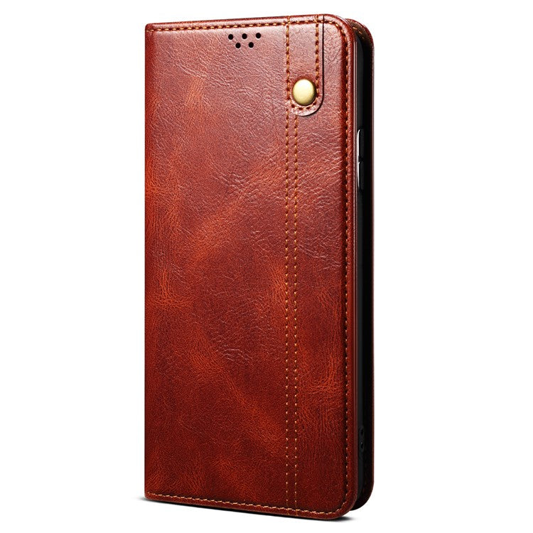 For Huawei Pura 70 Wallet Case Waxy Crazy Horse Texture Leather Stand Phone Cover - Brown