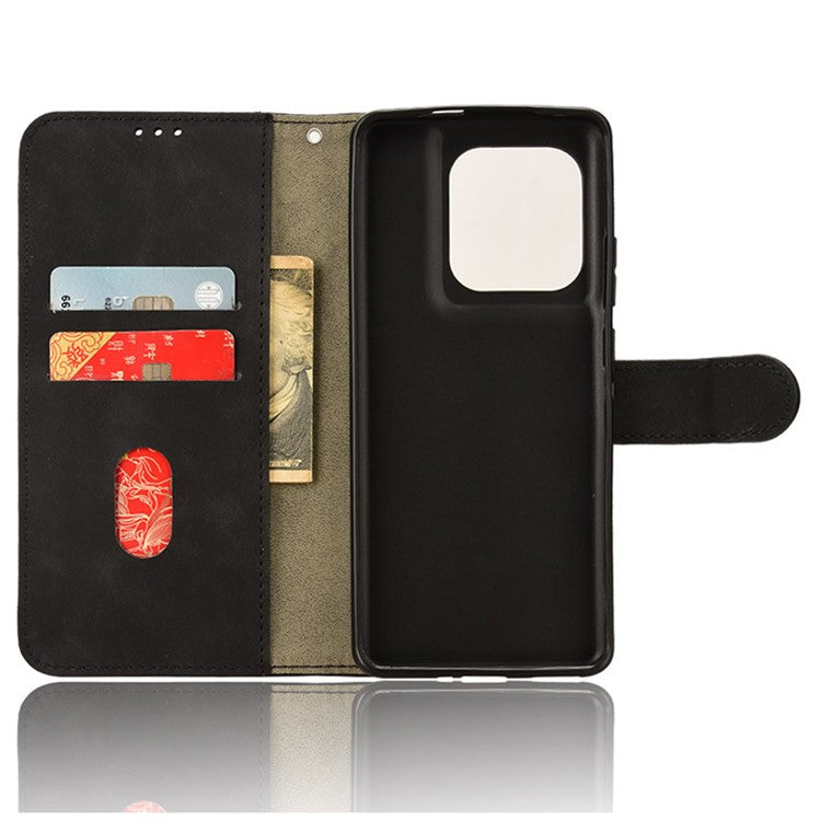 For Motorola Edge 50 Ultra 5G / Moto X50 Ultra 5G Case Leather Wallet Protective Phone Cover - Black