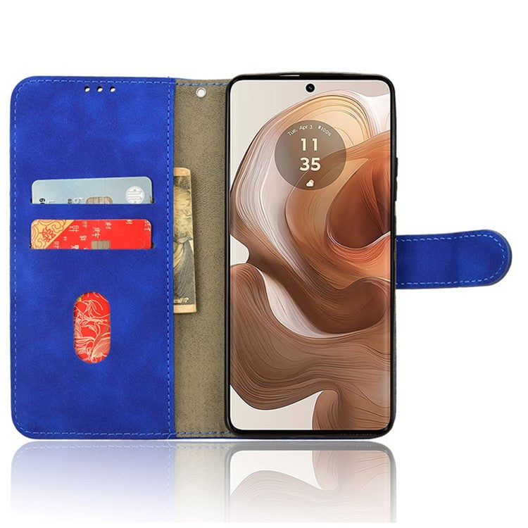 For Motorola Edge 50 Ultra 5G / Moto X50 Ultra 5G Case Leather Wallet Protective Phone Cover - Blue