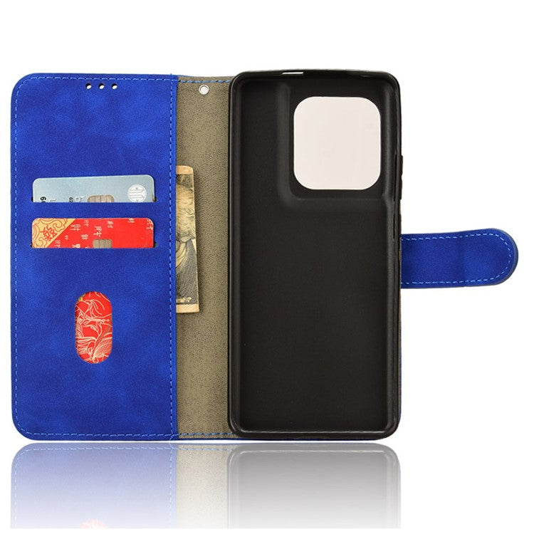 For Motorola Edge 50 Ultra 5G / Moto X50 Ultra 5G Case Leather Wallet Protective Phone Cover - Blue