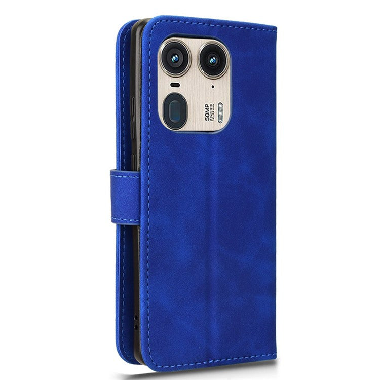 For Motorola Edge 50 Ultra 5G / Moto X50 Ultra 5G Case Leather Wallet Protective Phone Cover - Blue