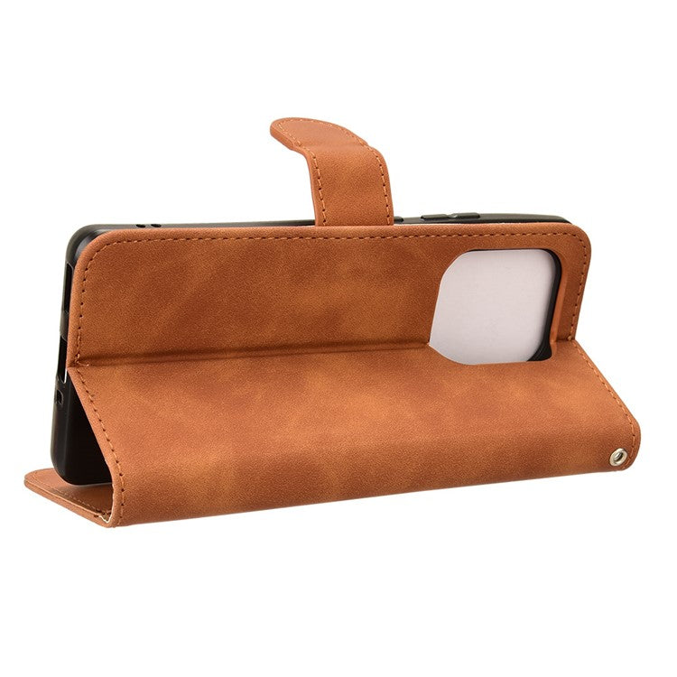 For Motorola Edge 50 Ultra 5G / Moto X50 Ultra 5G Case Leather Wallet Protective Phone Cover - Brown