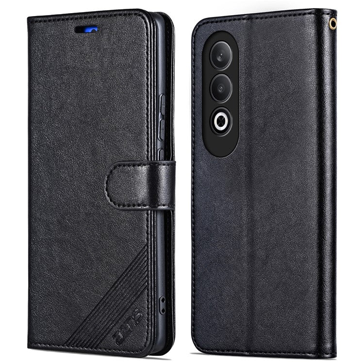 AZNS For OnePlus Nord CE4 5G / Oppo K12 Case PU Leather Magnetic Buckle Wallet Phone Cover - Black