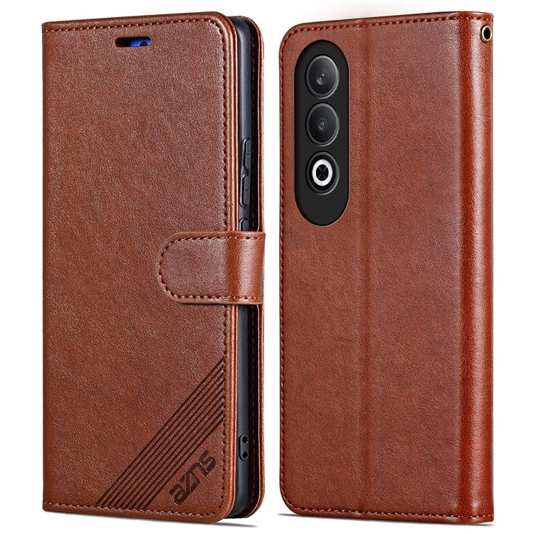 AZNS For OnePlus Nord CE4 5G / Oppo K12 Case PU Leather Magnetic Buckle Wallet Phone Cover - Brown