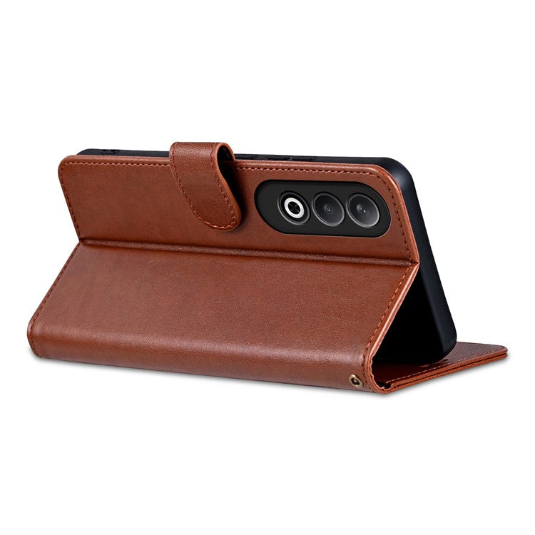 AZNS For OnePlus Nord CE4 5G / Oppo K12 Case PU Leather Magnetic Buckle Wallet Phone Cover - Brown