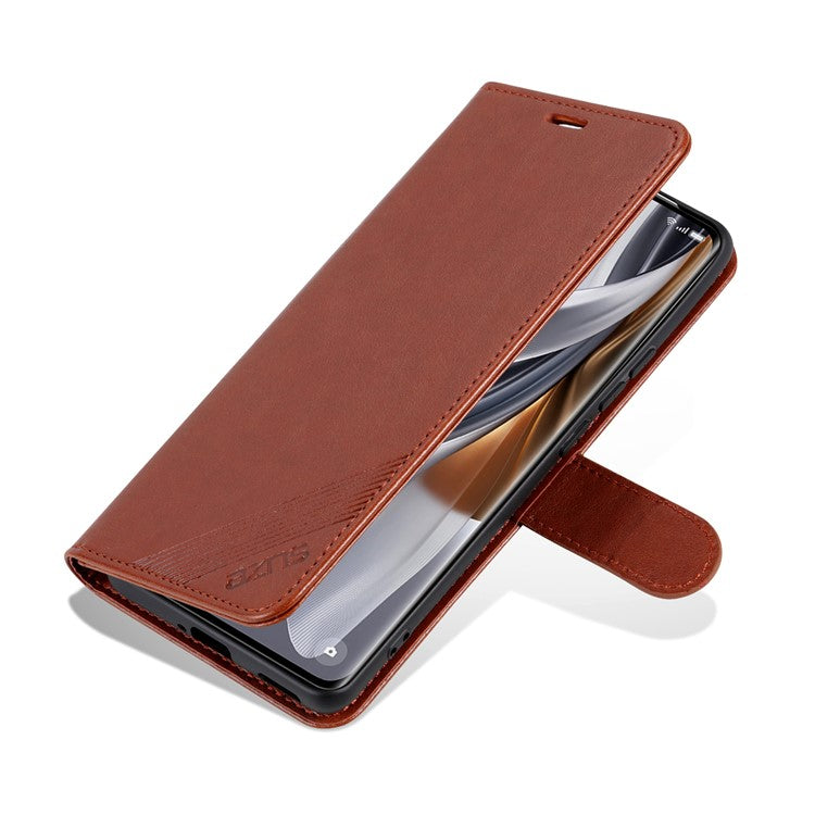AZNS For OnePlus Nord CE4 5G / Oppo K12 Case PU Leather Magnetic Buckle Wallet Phone Cover - Brown