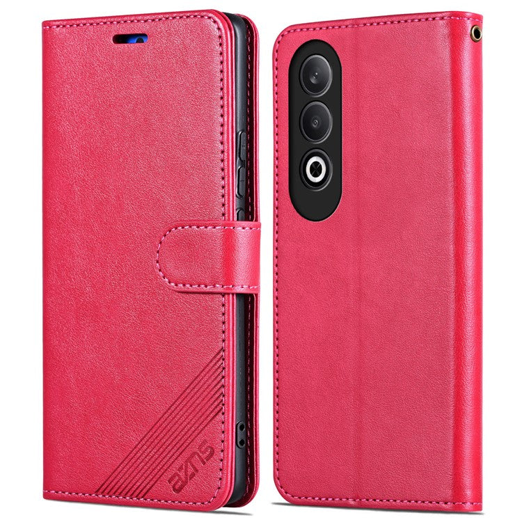 AZNS For OnePlus Nord CE4 5G / Oppo K12 Case PU Leather Magnetic Buckle Wallet Phone Cover - Red