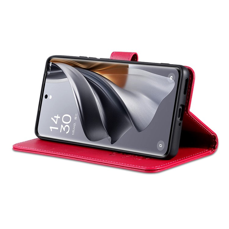AZNS For OnePlus Nord CE4 5G / Oppo K12 Case PU Leather Magnetic Buckle Wallet Phone Cover - Red