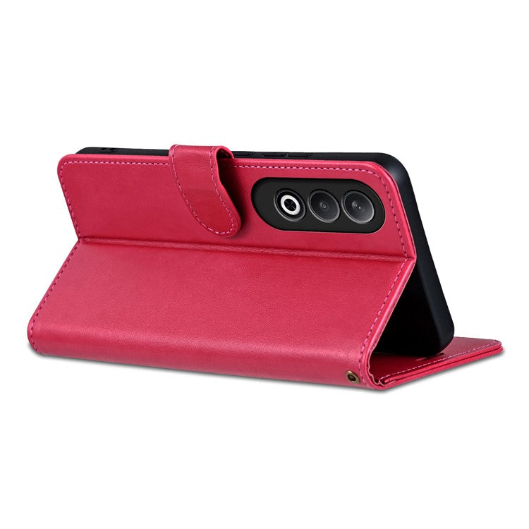 AZNS For OnePlus Nord CE4 5G / Oppo K12 Case PU Leather Magnetic Buckle Wallet Phone Cover - Red