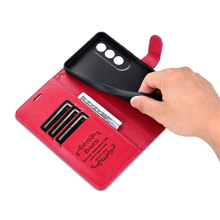 AZNS For OnePlus Nord CE4 5G / Oppo K12 Case PU Leather Magnetic Buckle Wallet Phone Cover - Red