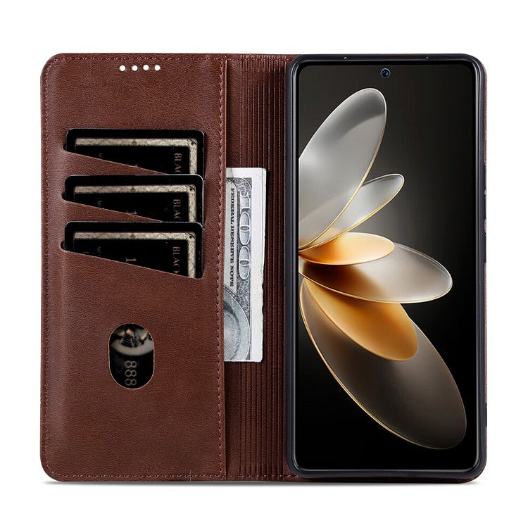 AZNS For OnePlus Nord CE4 5G / Oppo K12 Case Wallet Leather Phone Cover Mobile Accessories Wholesale - Coffee