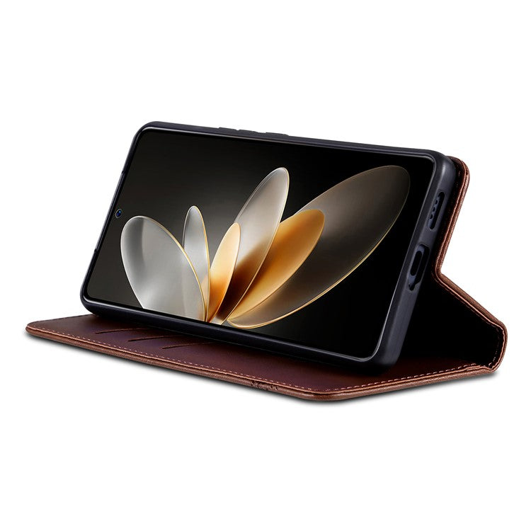 AZNS For OnePlus Nord CE4 5G / Oppo K12 Case Wallet Leather Phone Cover Mobile Accessories Wholesale - Coffee