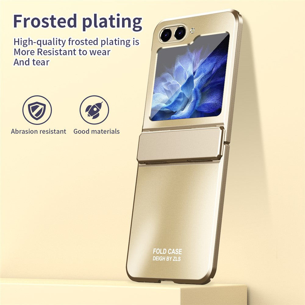 For Samsung Galaxy Z Flip7 FE 5G / Z Flip6 5G / Z Flip5 5G Case Electroplating PC Hard Phone Cover - Gold