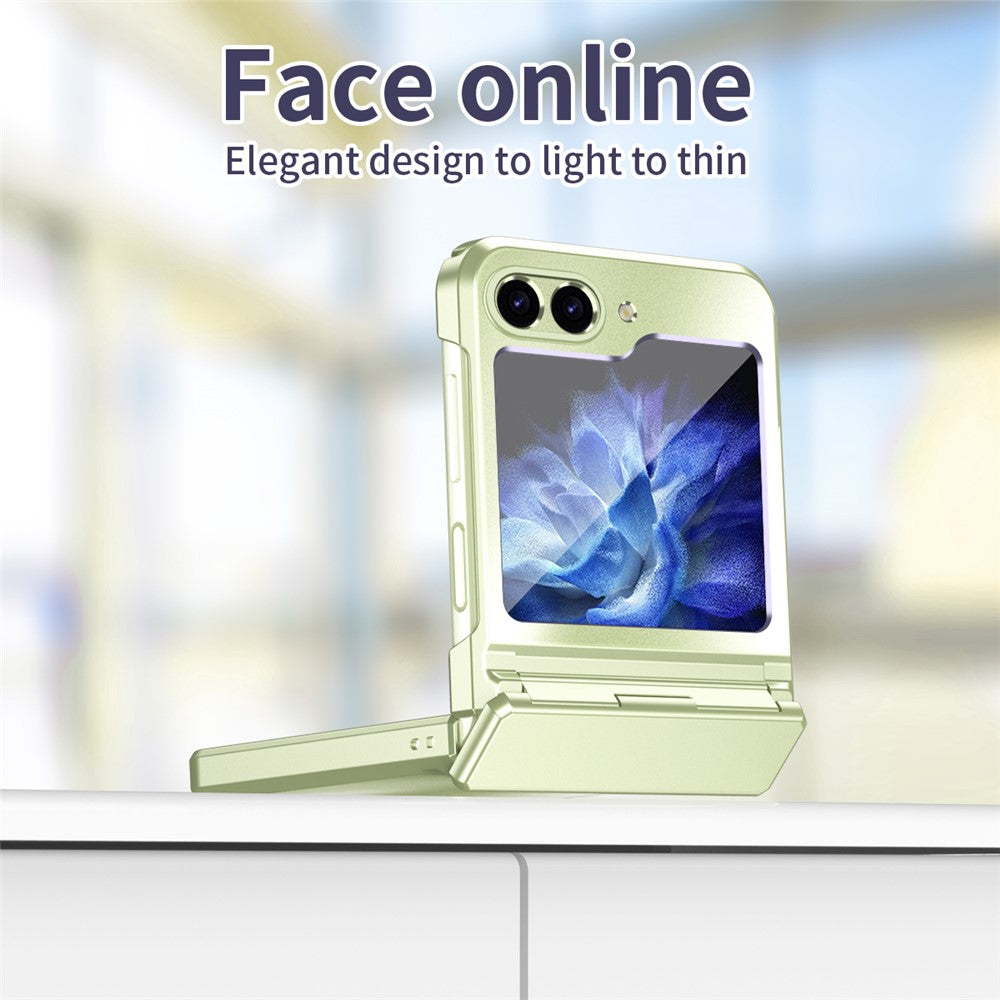 For Samsung Galaxy Z Flip7 FE 5G / Z Flip6 5G / Z Flip5 5G Case Electroplating PC Hard Phone Cover - Green
