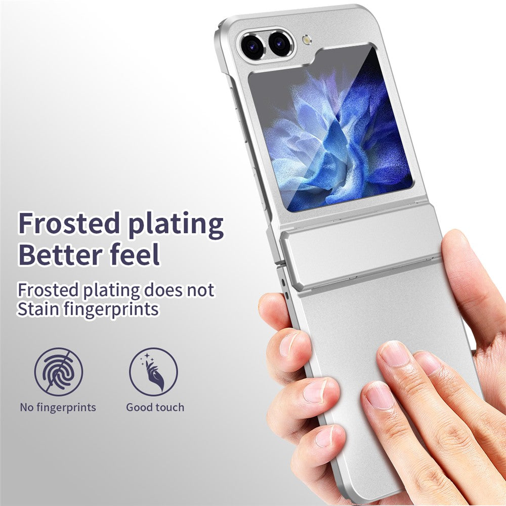 For Samsung Galaxy Z Flip7 FE 5G / Z Flip6 5G / Z Flip5 5G Case Electroplating PC Hard Phone Cover - Silver