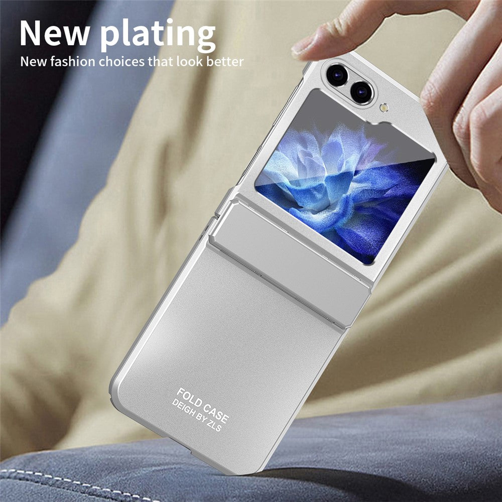For Samsung Galaxy Z Flip7 FE 5G / Z Flip6 5G / Z Flip5 5G Case Electroplating PC Hard Phone Cover - Silver
