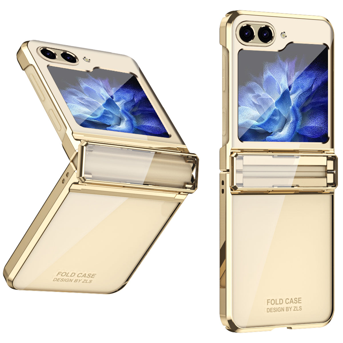 For Samsung Galaxy Z Flip6 5G Case Electroplating Hard PC Folding Phone Cover - Champagne Gold