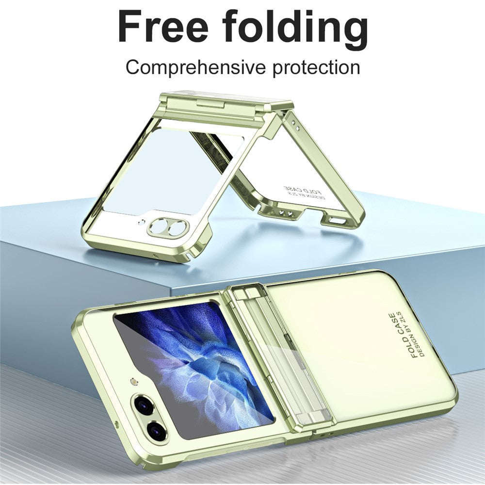 For Samsung Galaxy Z Flip7 FE 5G / Z Flip6 5G / Z Flip5 5G Case Electroplating Hard PC Folding Phone Cover - Mint Green