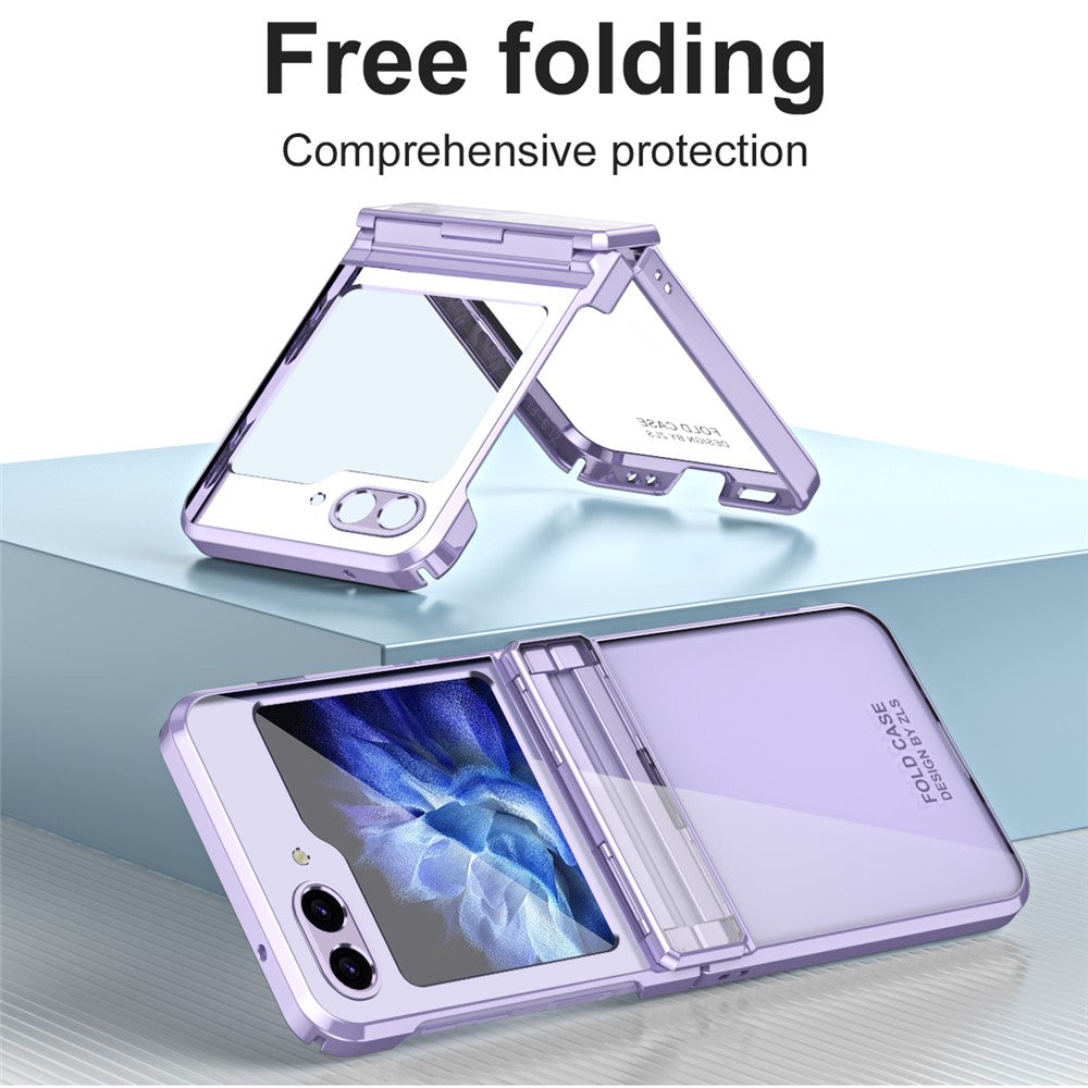 For Samsung Galaxy Z Flip7 FE 5G / Z Flip6 5G / Z Flip5 5G Case Electroplating Hard PC Folding Phone Cover - Purple