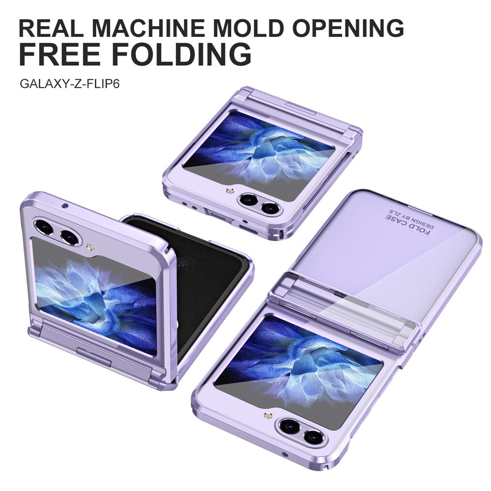 For Samsung Galaxy Z Flip7 FE 5G / Z Flip6 5G / Z Flip5 5G Case Electroplating Hard PC Folding Phone Cover - Purple