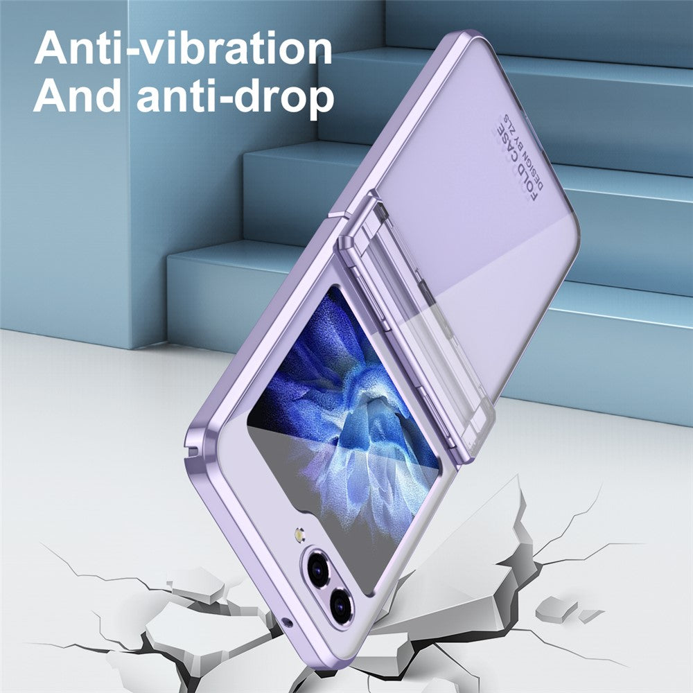 For Samsung Galaxy Z Flip7 FE 5G / Z Flip6 5G / Z Flip5 5G Case Electroplating Hard PC Folding Phone Cover - Purple
