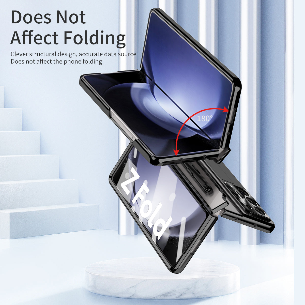For Samsung Galaxy Z Fold6 5G Case Kickstand Hard PC Phone Cover - Black