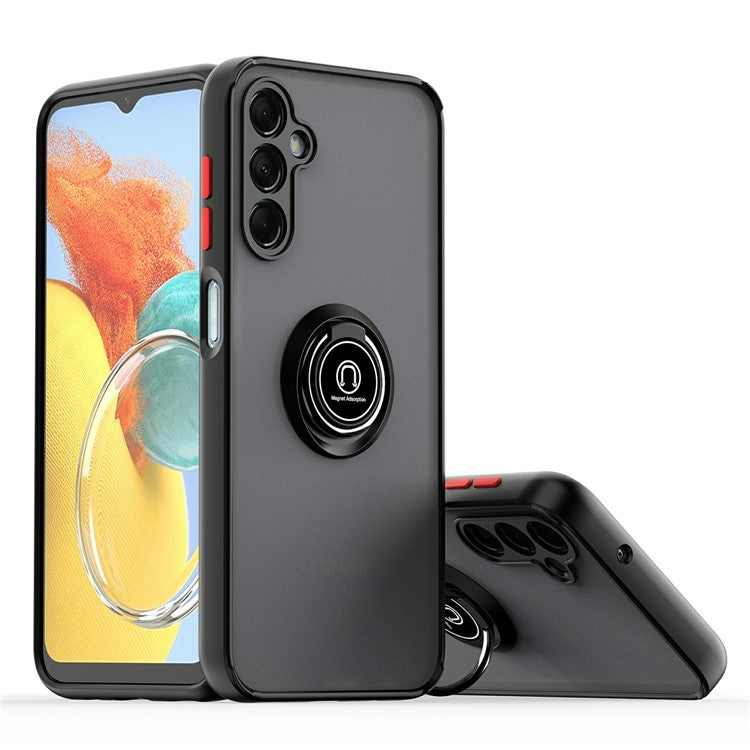 For Samsung Galaxy A25 5G (Global) (161.0 X 76.5 X 8.3mm) Case Kickstand Hybrid Phone Cover - Black / Red