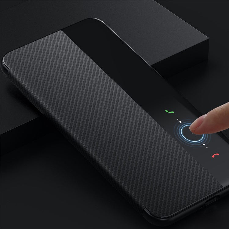 SULADA For Huawei Pura 70 Ultra Case Carbon Fiber Texture Leather Phone Cover Auto Sleep / Wake Up - Blue