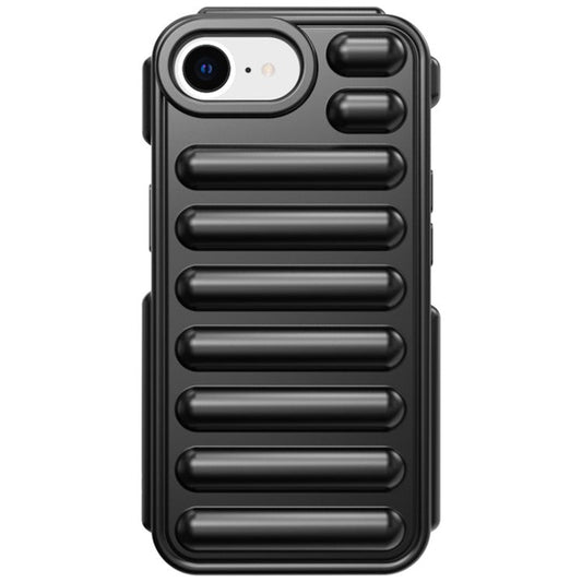 Capsule Series for iPhone SE (2024) Case Soft TPU Ribbed Anti-Drop Phone Cover - Black