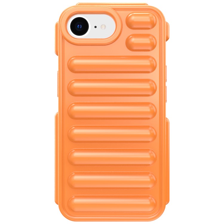 Capsule Series for iPhone SE (2024) Case Soft TPU Ribbed Anti-Drop Phone Cover - Orange