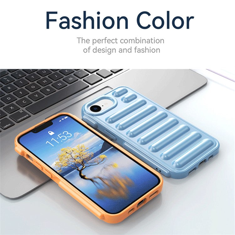 Capsule Series for iPhone SE (2024) Case Soft TPU Ribbed Anti-Drop Phone Cover - Blue